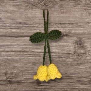 Handmade Yellow Crochet Bell Ornament